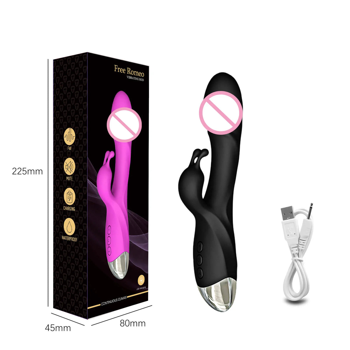Rechargeable Rabbit Massager with 20 Vibration Modes
