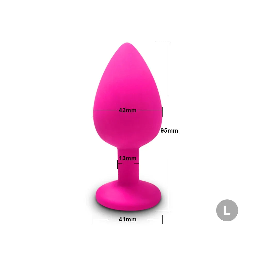 Silicone Plug Set with Crystal Flared Bases