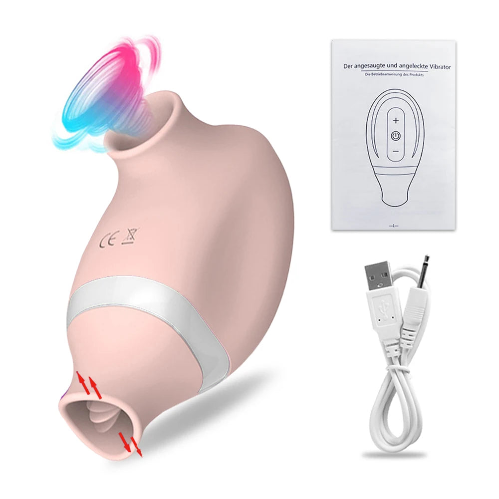 2-in-1 Suction & Flexible Tongue Personal Massager