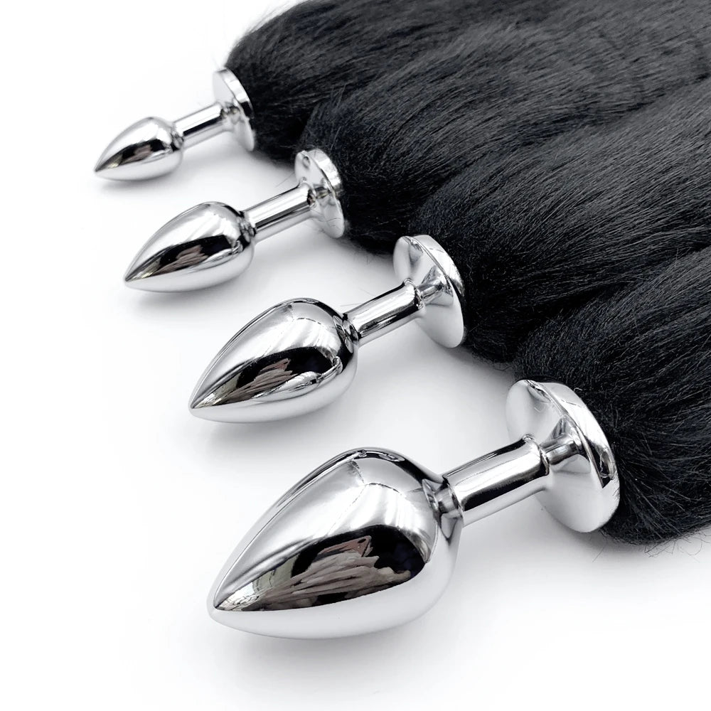Metal Plug with Faux Fur Tail