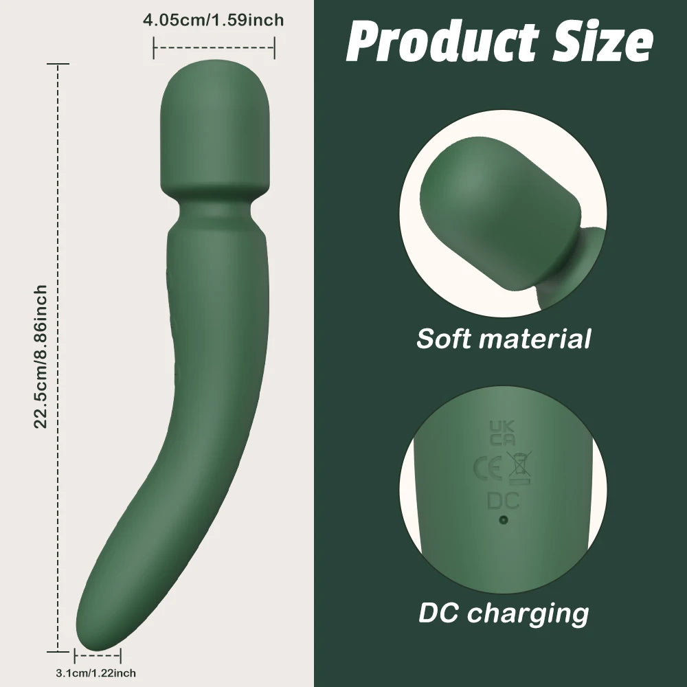 2-in-1 Double-Sided Rechargeable Wand Massager