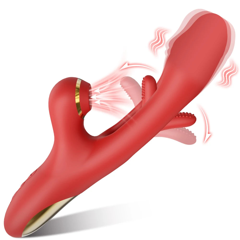 Multi-Function Rabbit Massager with Suction & Vibration