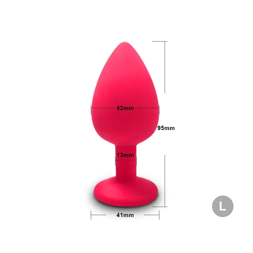 Silicone Plug Set with Crystal Flared Bases