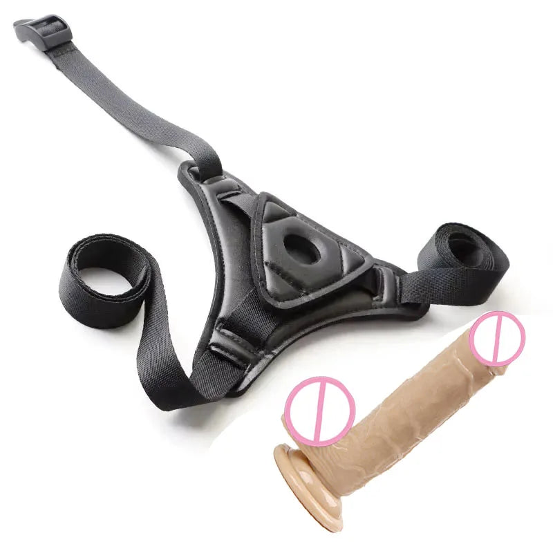 Adjustable Strap-On Harness with Interchangeable Massagers