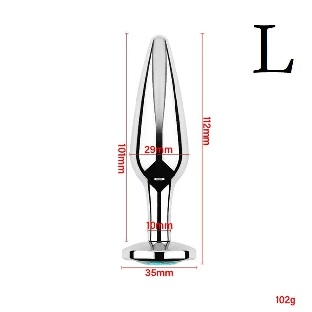Stainless Steel Plug Set with Crystal Flared Bases
