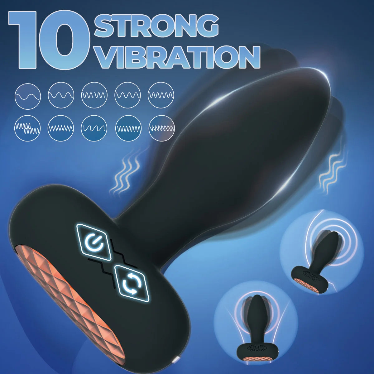 360° Rotating Vibrating Plug with 10 Vibration Modes