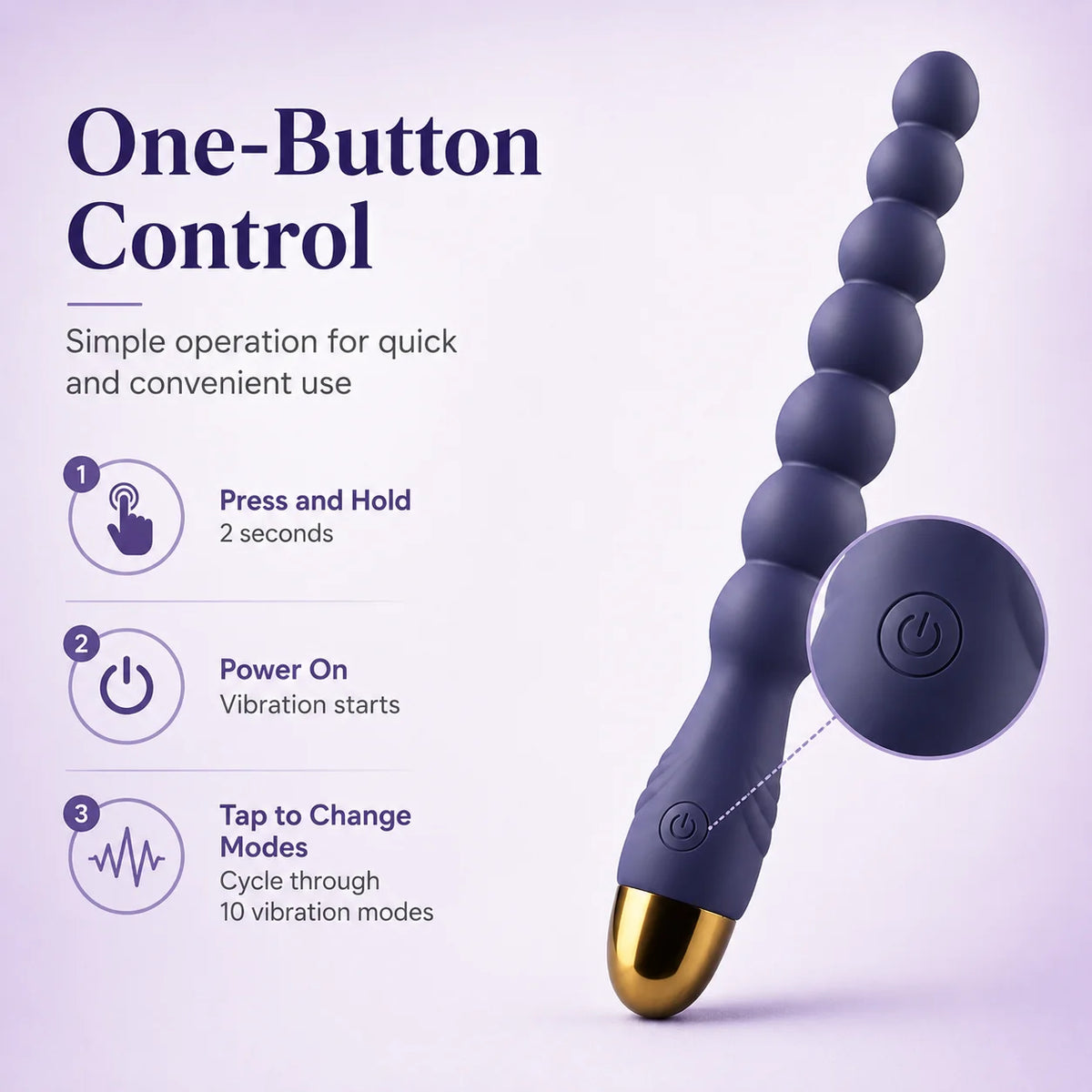 Beaded Vibrating Massager with 10 Vibration Modes