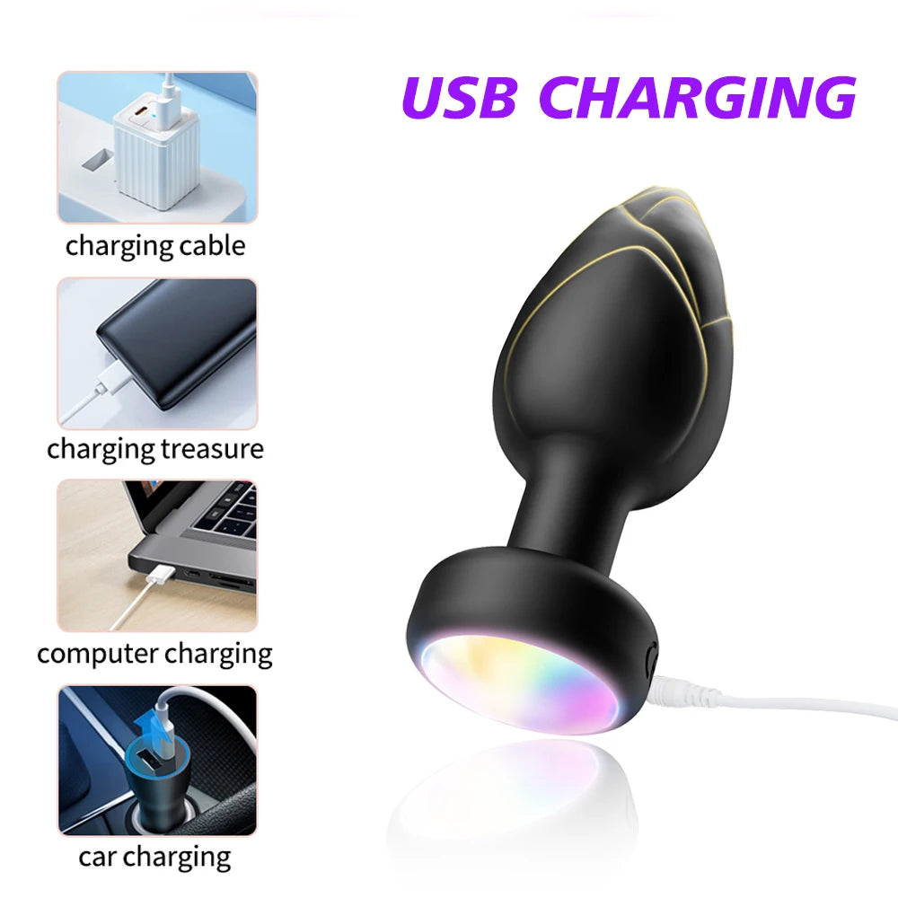 Remote-Controlled Vibrating Plug with LED Light