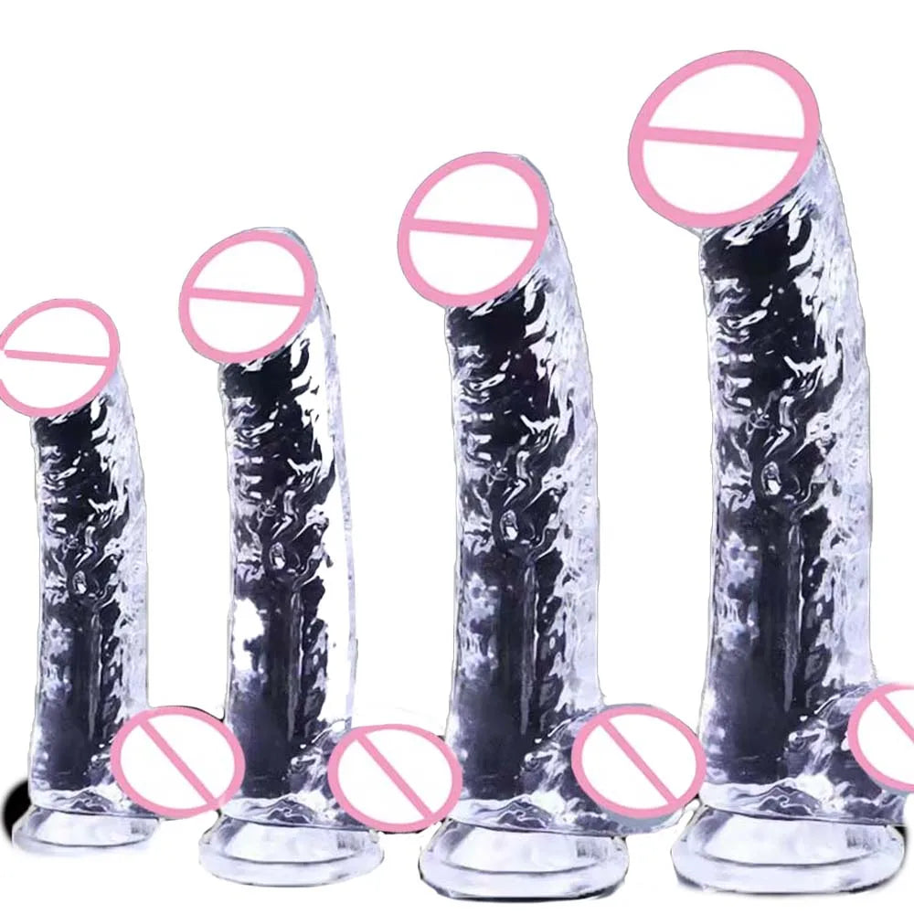 Transparent Textured Massager with Suction Cup Base