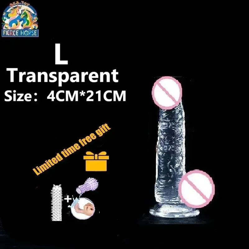 Transparent Textured Massager with Suction Cup Base
