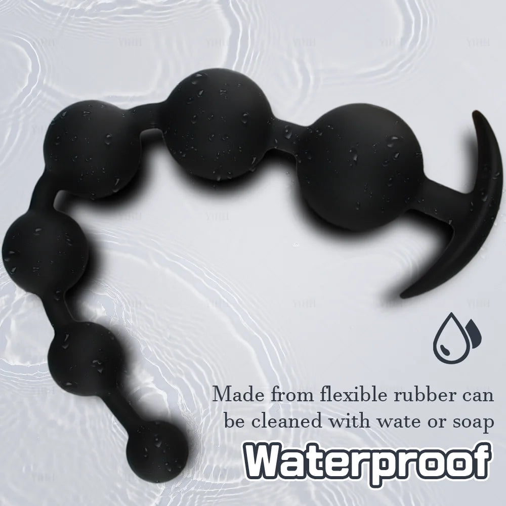 Flexible Silicone Beaded Massager with Flared Base