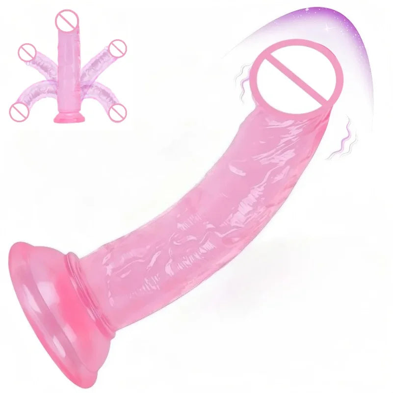 Curved Silicone Massager with Suction Cup Base