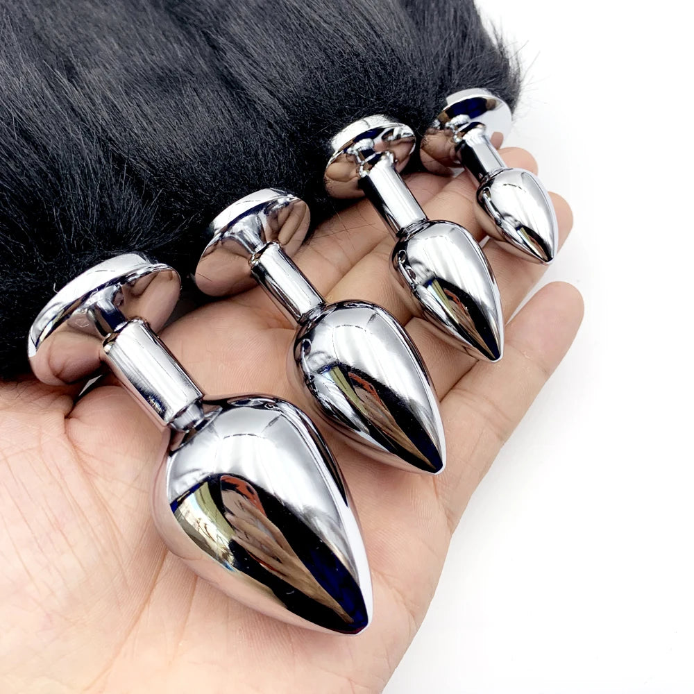 Metal Plug with Faux Fur Tail