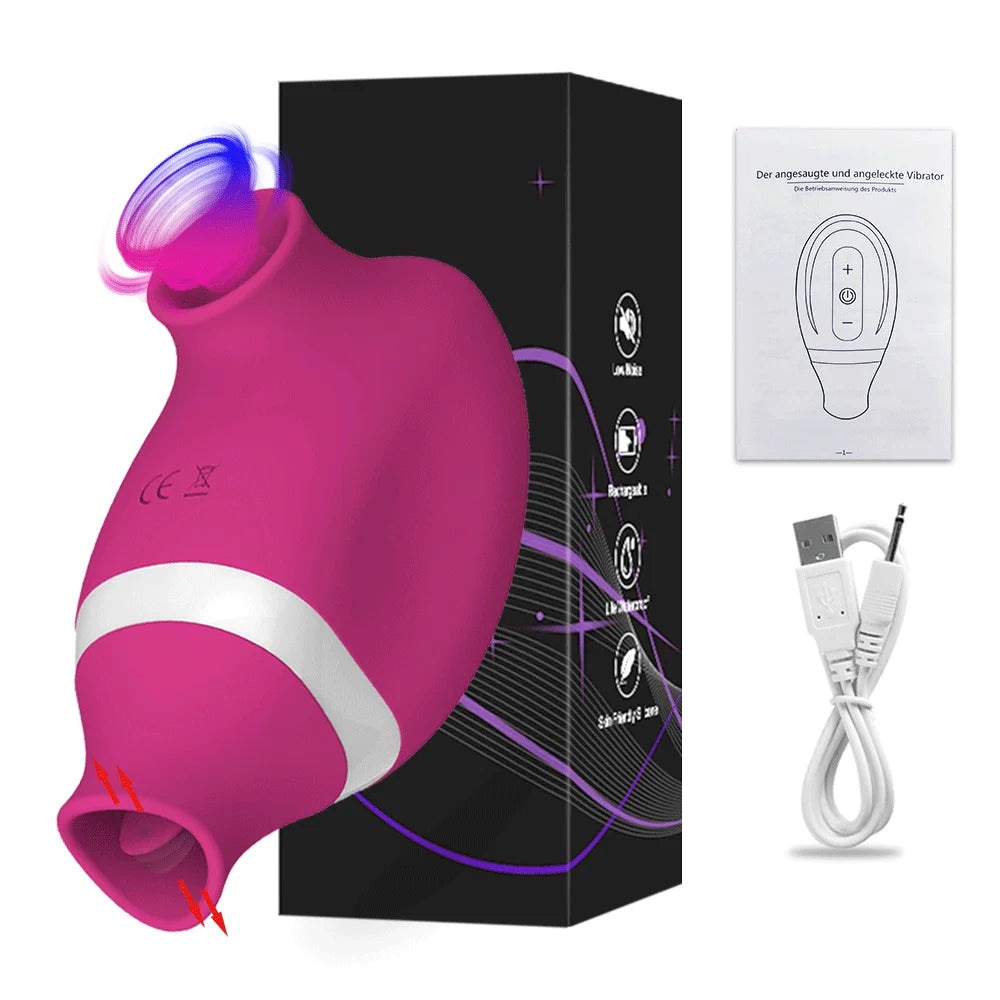 2-in-1 Suction & Flexible Tongue Personal Massager