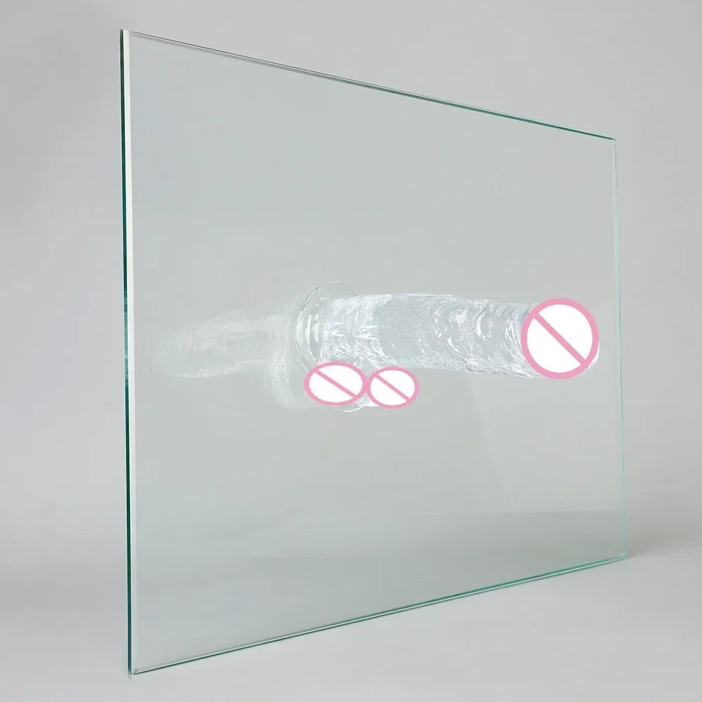 Transparent Textured Massager with Suction Cup Base