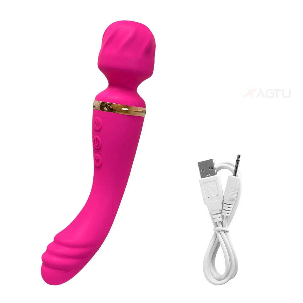 2-in-1 Double-Sided Rechargeable Wand Massager