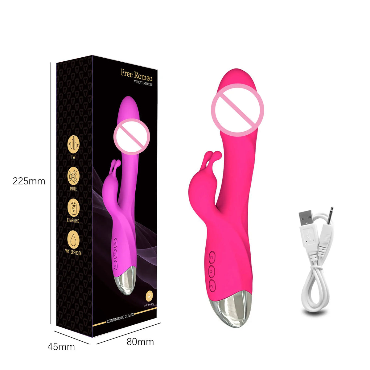 Rechargeable Rabbit Massager with 20 Vibration Modes