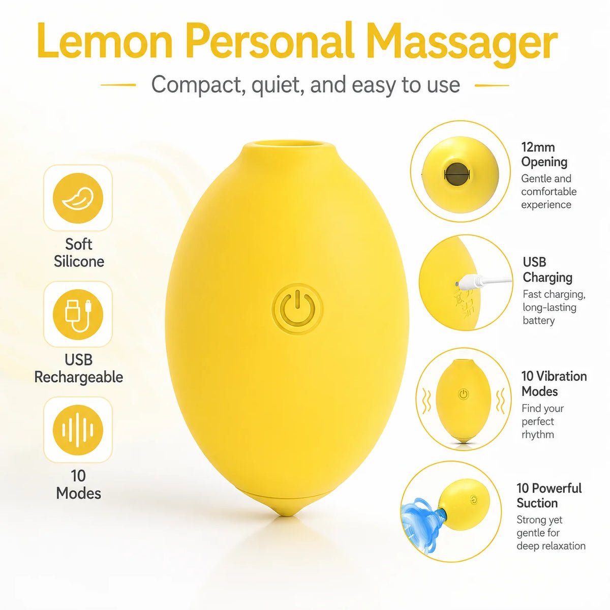 Vacuum Suction Personal Massager with 10 Intensity Levels
