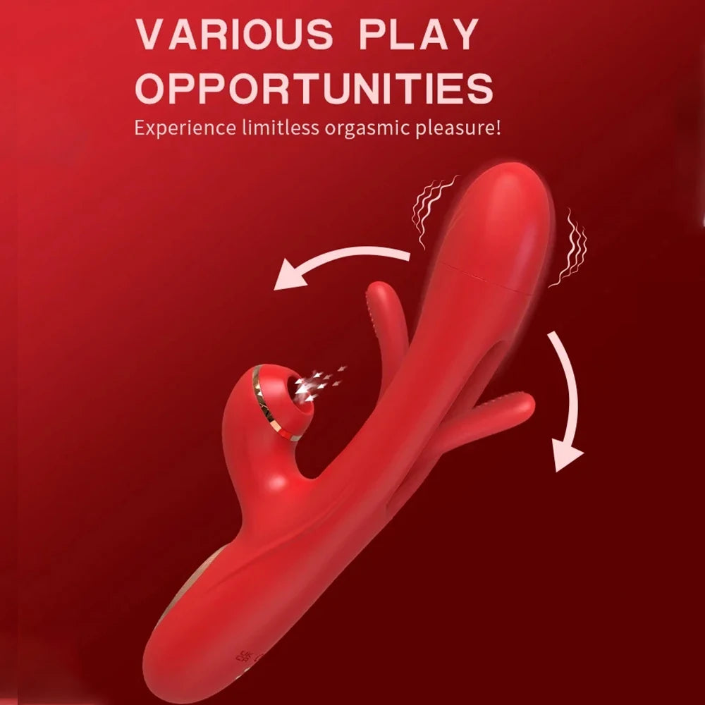 Multi-Function Rabbit Massager with Suction & Vibration