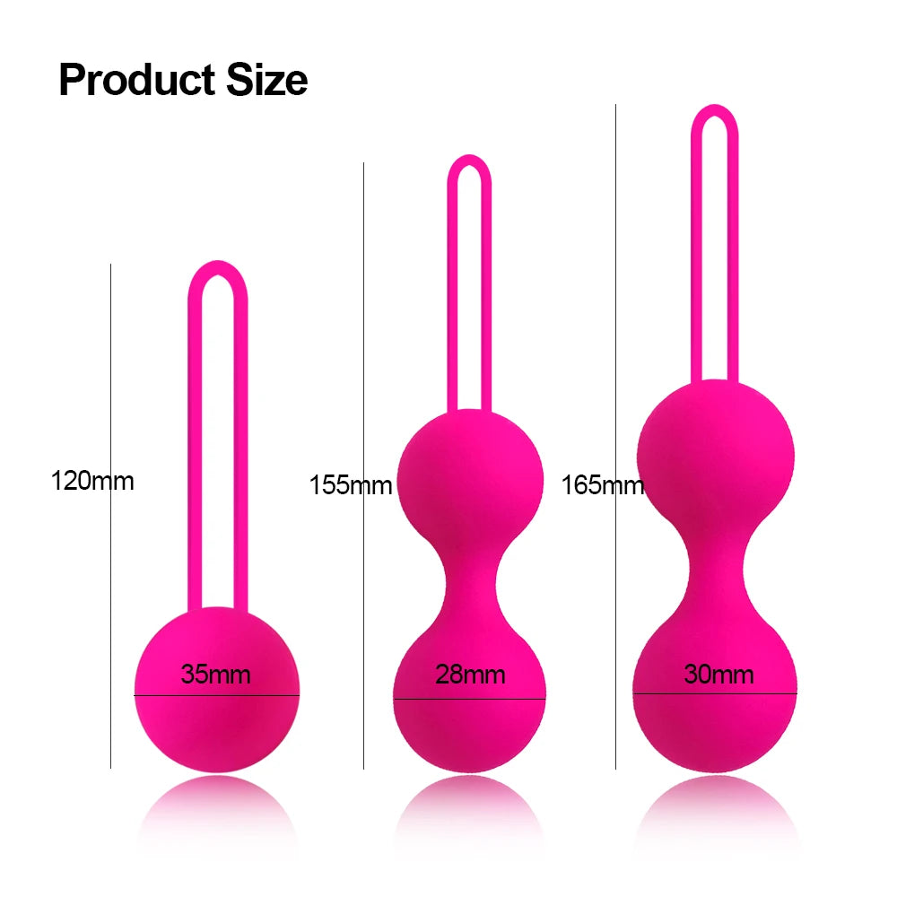 Silicone Kegel Ball Set with Retrieval Loops