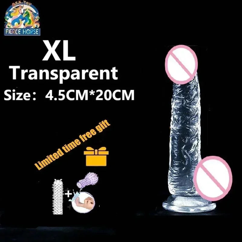 Transparent Textured Massager with Suction Cup Base