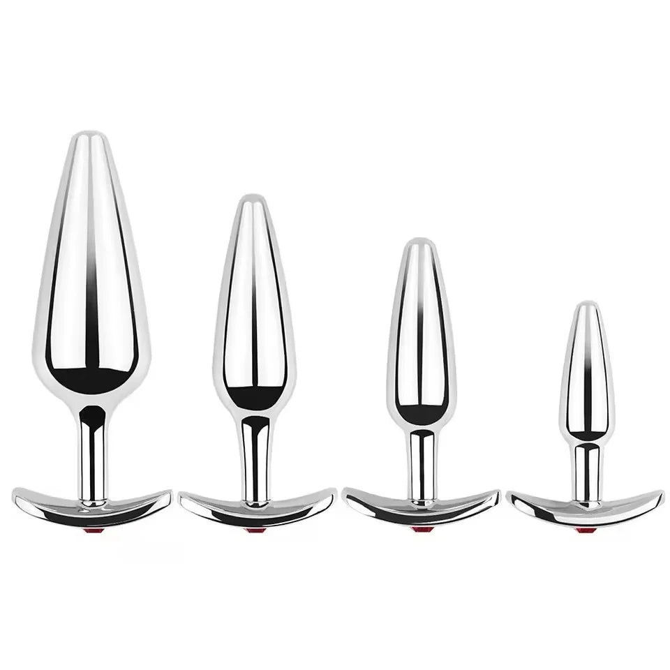 Stainless Steel Plug Set with Crystal Flared Bases