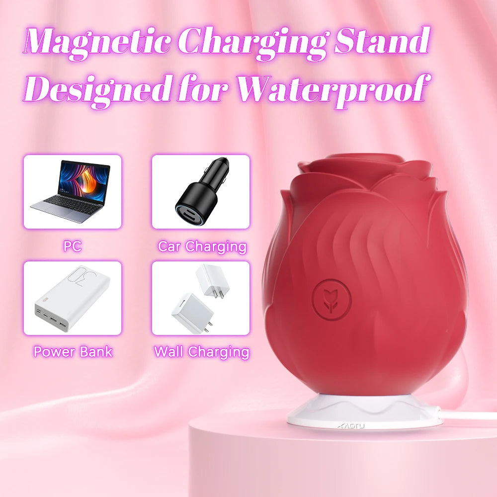 Rose-Shaped Suction & Vibration Personal Massager