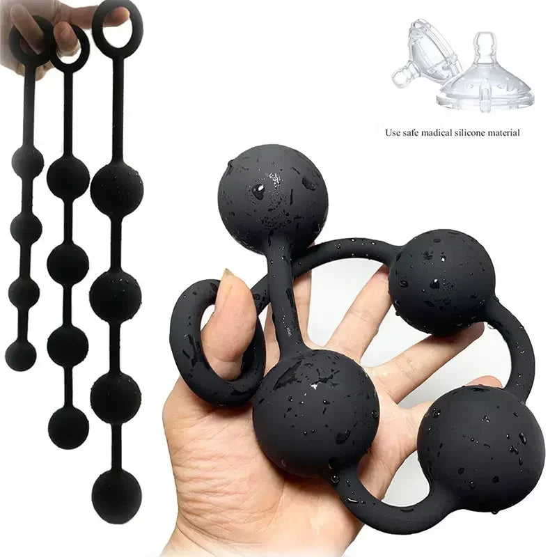 Silicone Kegel Ball Trainer Set with Retrieval Loops