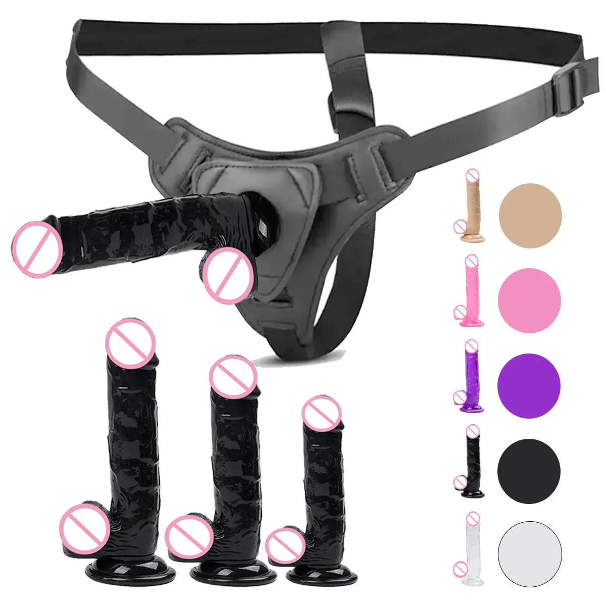 Adjustable Strap-On Harness with Interchangeable Massagers