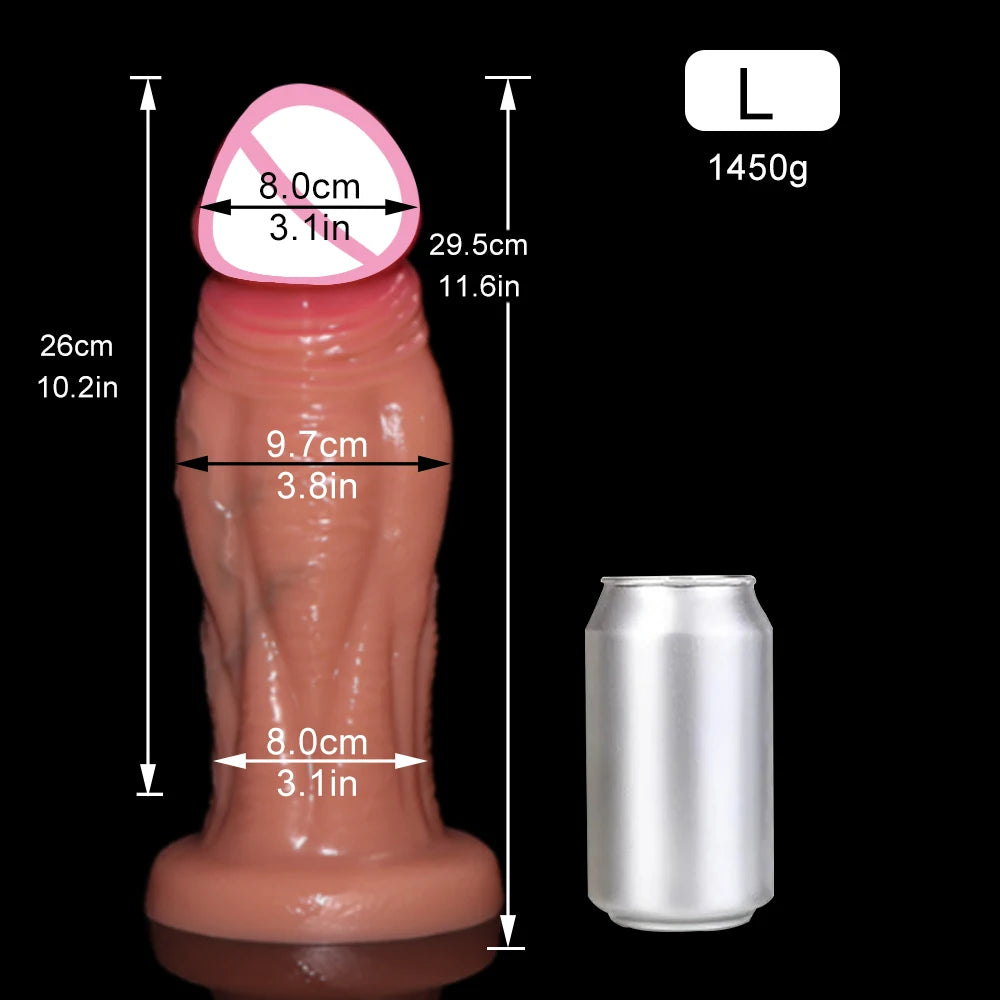 Realistic Liquid Silicone Massager with Suction Cup Base