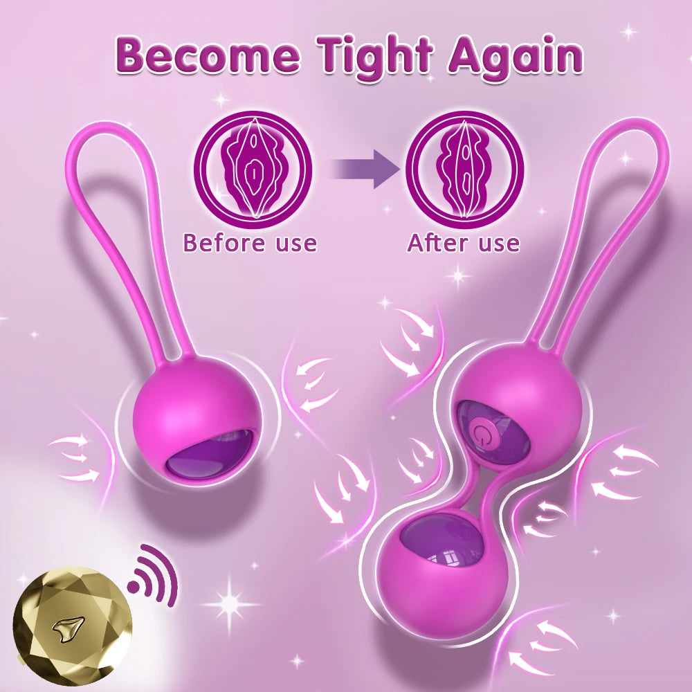 Remote-Controlled Vibrating Kegel Ball Set