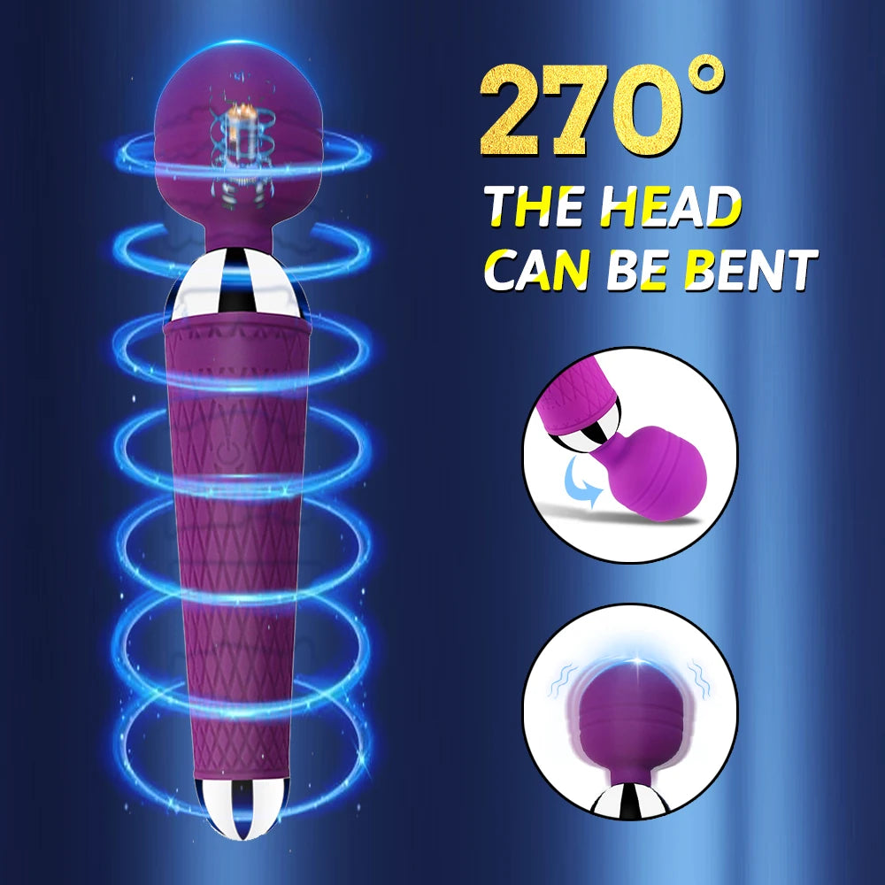 Waterproof Wand Massager with 20 Vibration Modes