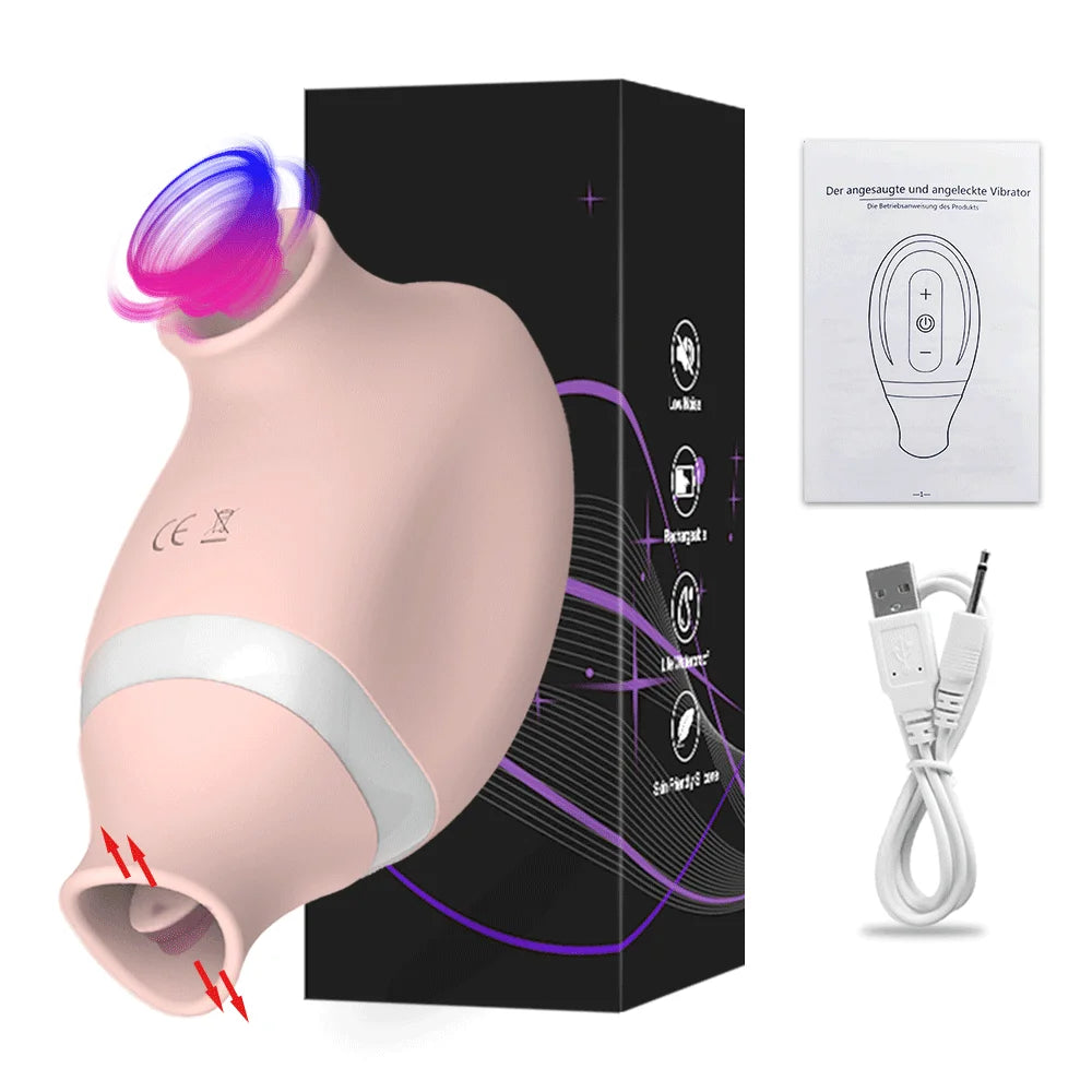 2-in-1 Suction & Flexible Tongue Personal Massager