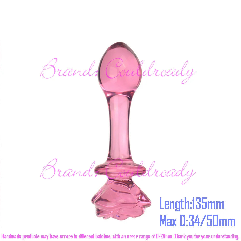 Beaded Pyrex Glass Massager with Curved Shaft